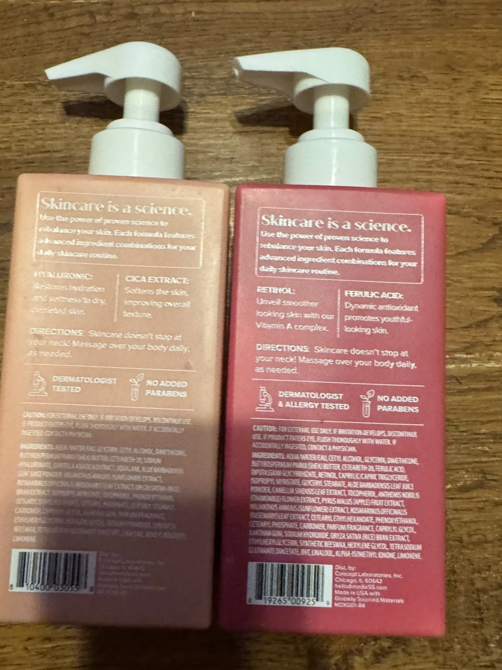 Medix 5.5 Hyaluronic + Cica & Retinol + Ferulic Body Cream Lot 2 large bottles